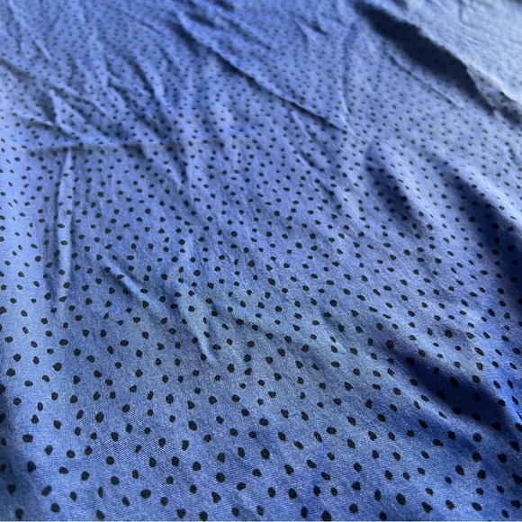 Zara Midi Skirt Womens Size Small Satin Side Slit Spotted Polka Dot Royal Blue - Picture 9 of 12